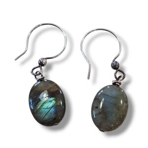 Silver Labradorite  Drop Earrings